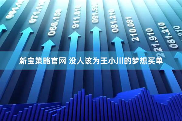 新宝策略官网 没人该为王小川的梦想买单
