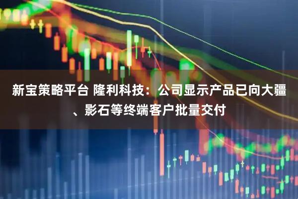 新宝策略平台 隆利科技：公司显示产品已向大疆、影石等终端客户批量交付